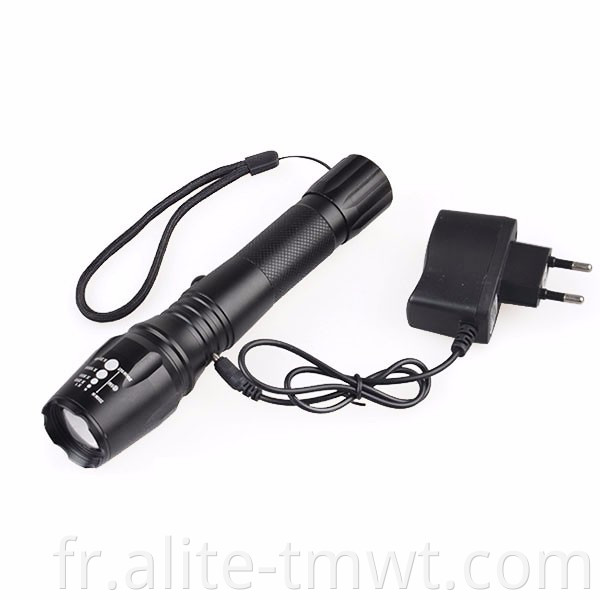 Euro CE 10W XML T6 Lampe de poche de torche LED rechargeable avec fonction stroboscopique